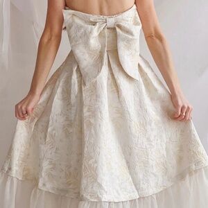 Boutique 1861 'Luminea' Floral Jacquard Strapless Midi Dress